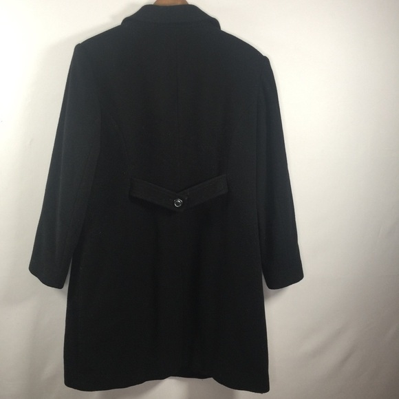 Fleet Street Wool Size Large Petite Black Pea Coat - Picture 11 of 13